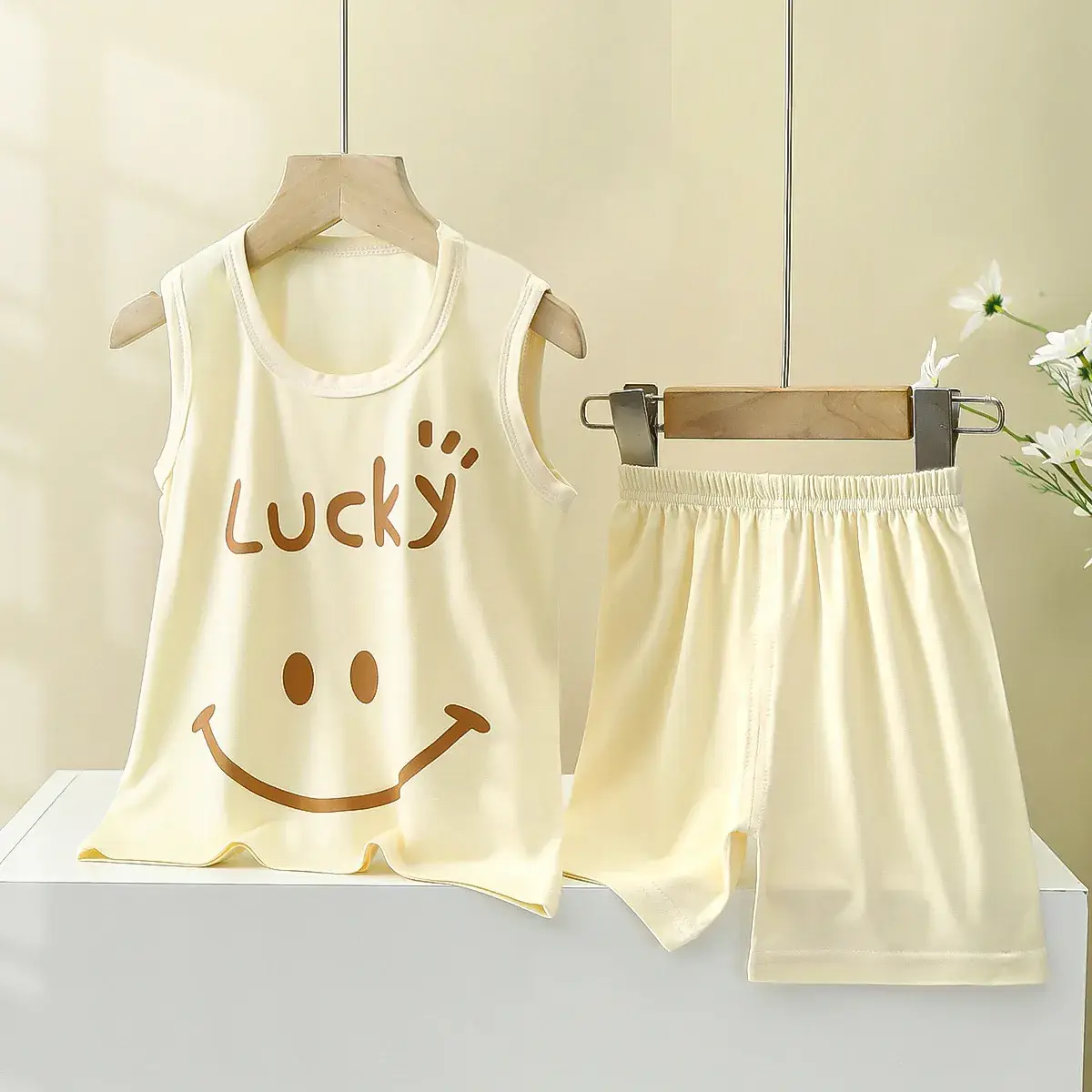 Modal vest suit-rice White