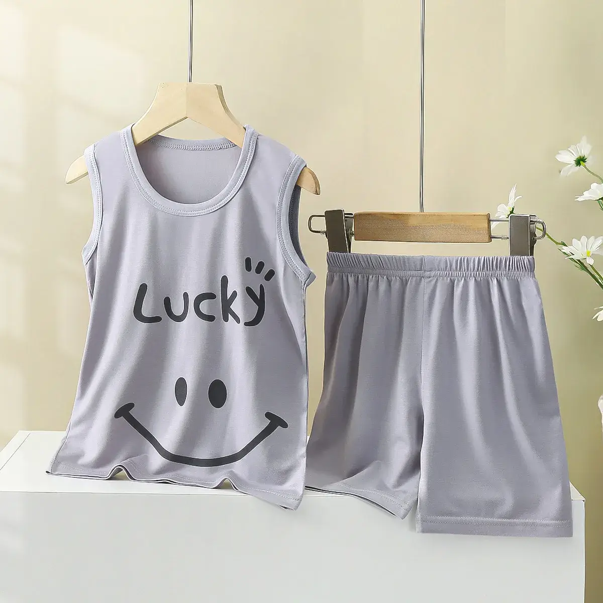 Summer Baby Boys and Girls Suit Modal Casual Vest Suspenders Kidsren's Clothing Kidsren's Suit Kidsren's Clothing Export - Image 3