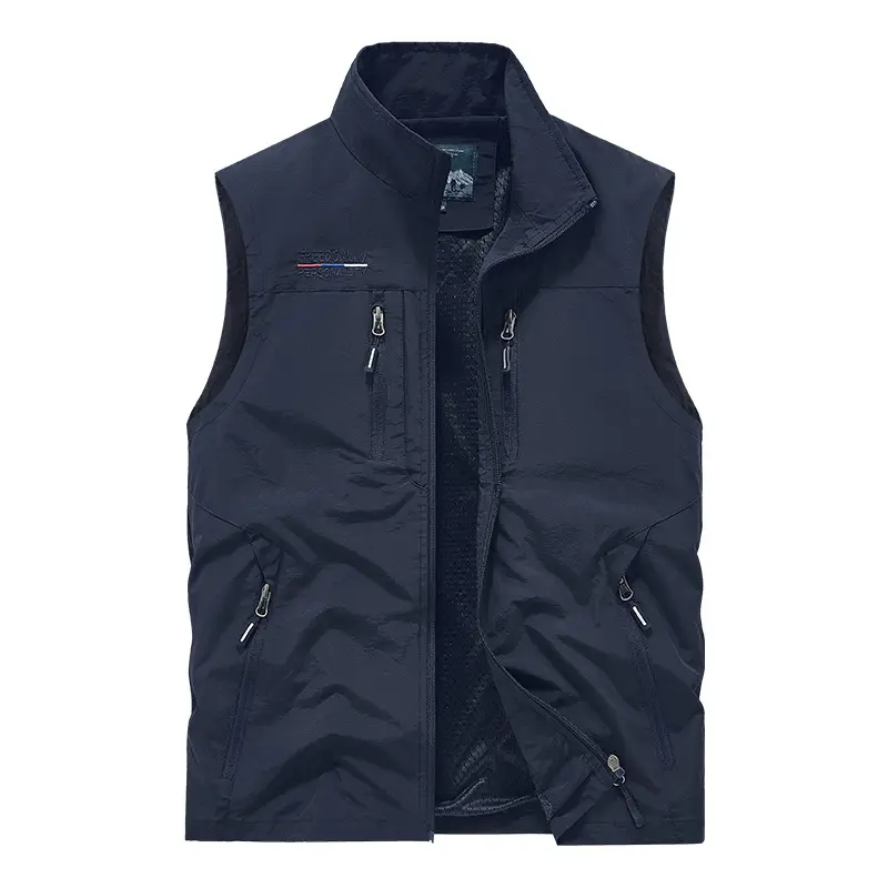 Men's Olive Green Waistcoat Vest with 6 Pockets