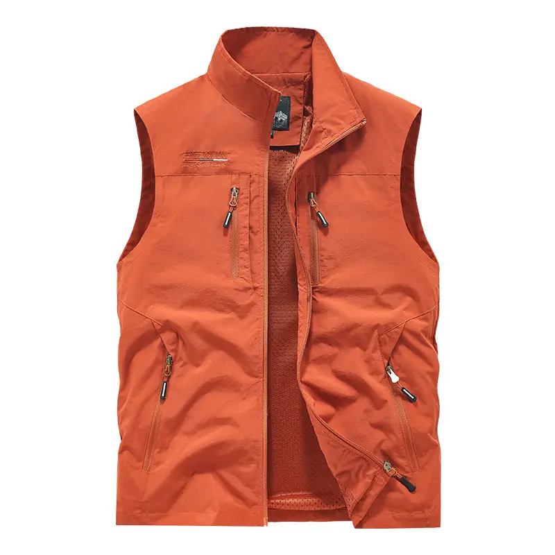 Men's Olive Green Waistcoat Vest with 6 Pockets