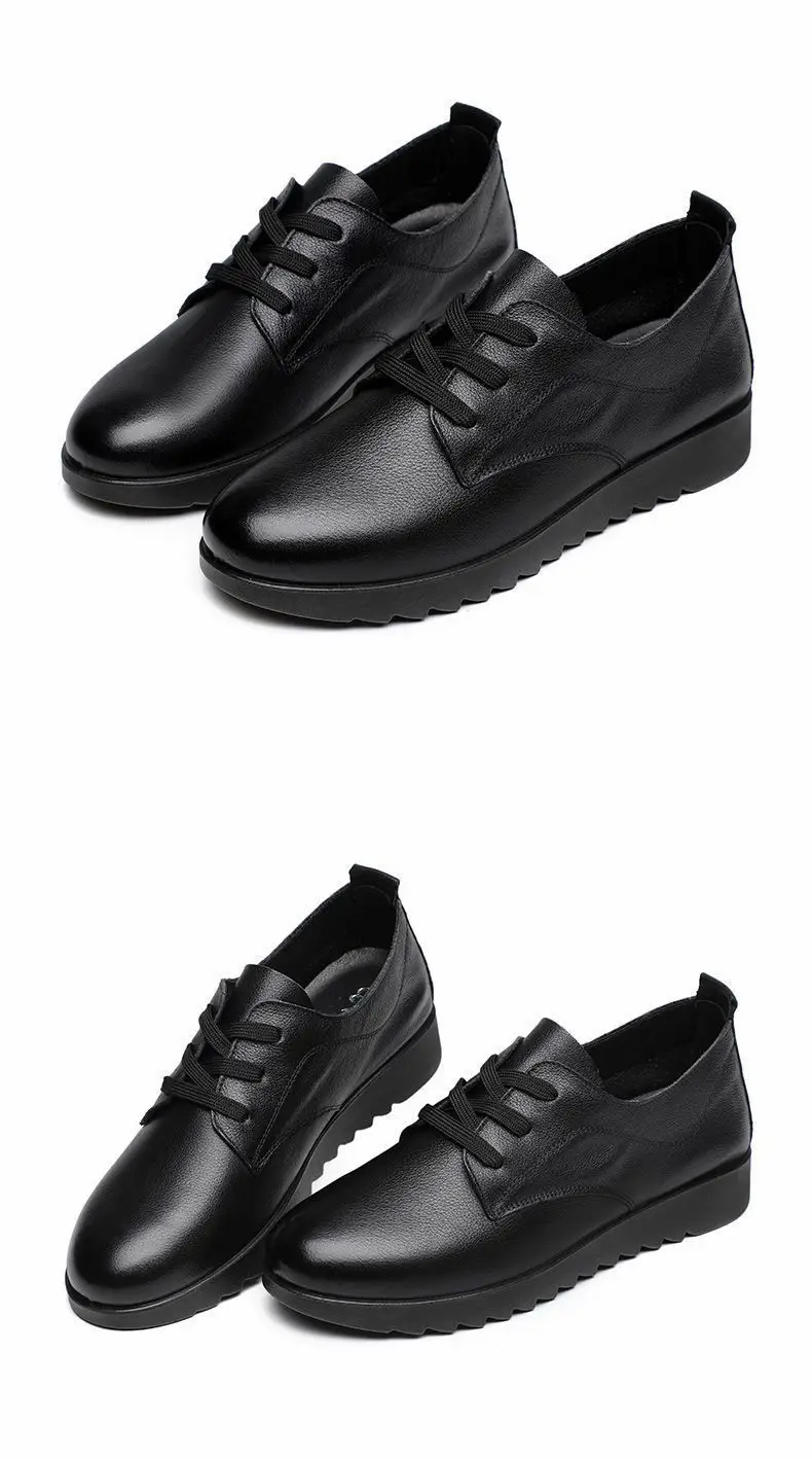 Women's Black Leather Flat Work Shoes for Restaurant & Hotel Use — feature 7
