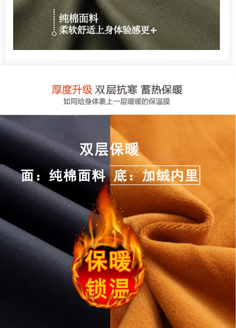 Men's Cotton Zipper Trousers with Orange Knee Patch — feature 25