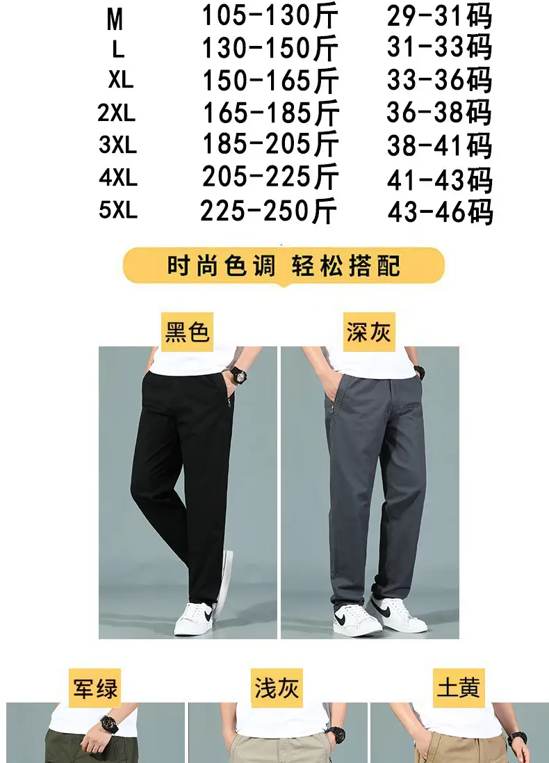 Men's Cotton Zipper Trousers with Orange Knee Patch — feature 9