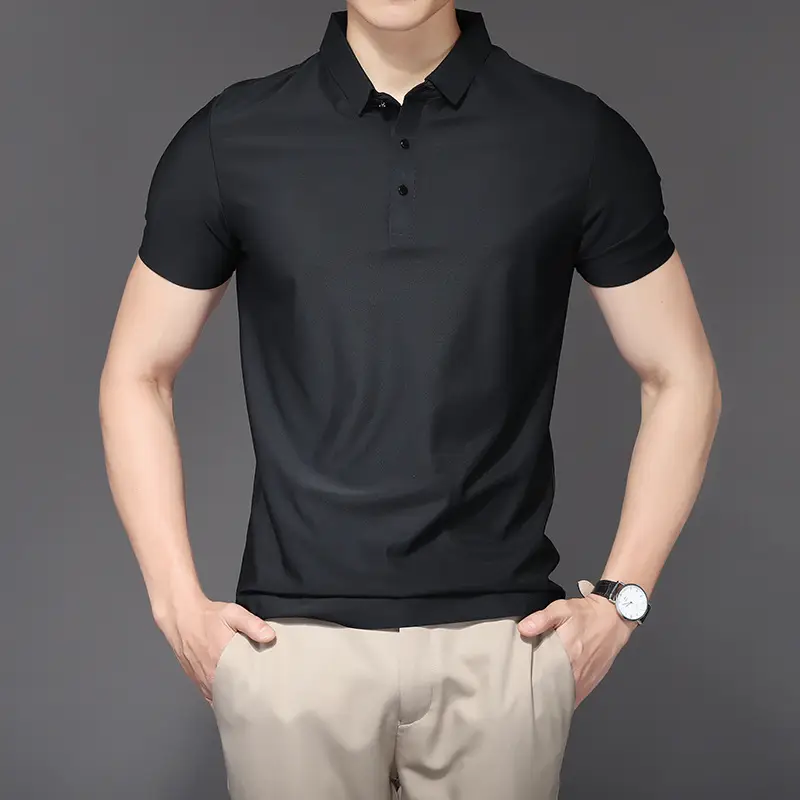 Men's Light Brown Polo T-Shirt Short Sleeve Business Casual - Image 18