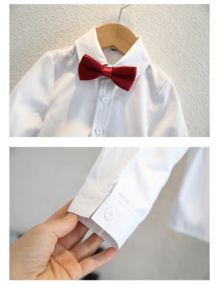 Boy's Pinstripe Suit Red Bow Tie Wedding Wear — feature 16