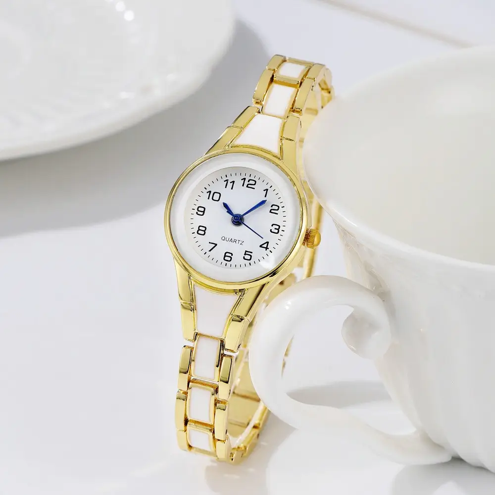 Gold Analog Women's Watch with Classic Dial & Bracelet - Image 4