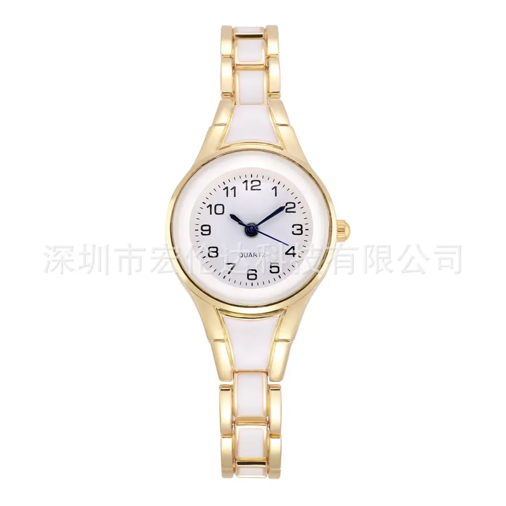 Gold Analog Women's Watch with Classic Dial & Bracelet - Image 2