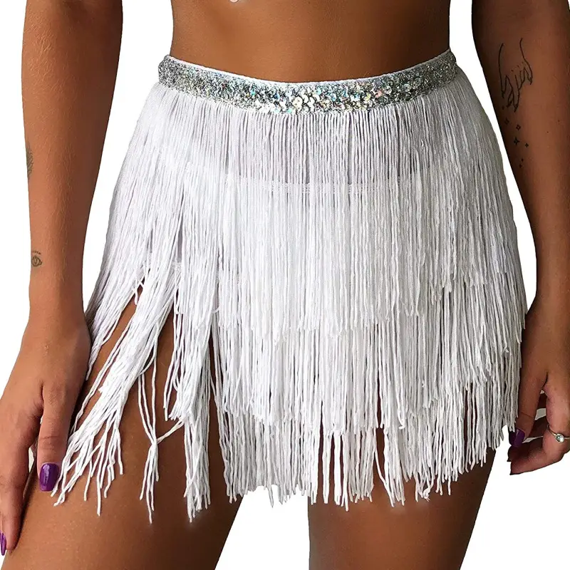 Sexy Yellow Tassel Scarf Hip Belt Latin Dance Strap - Image 11