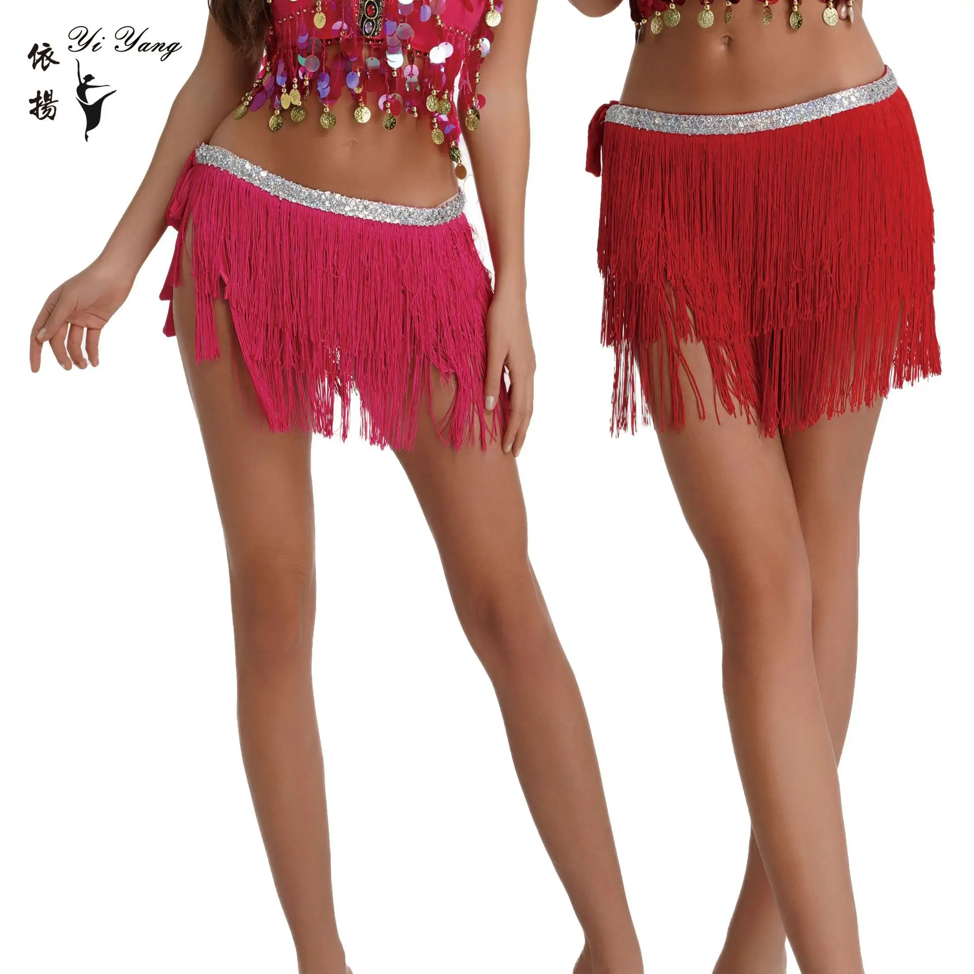 Sexy Yellow Tassel Scarf Hip Belt Latin Dance Strap - Image 13