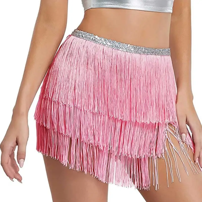 Sexy Yellow Tassel Scarf Hip Belt Latin Dance Strap - Image 14