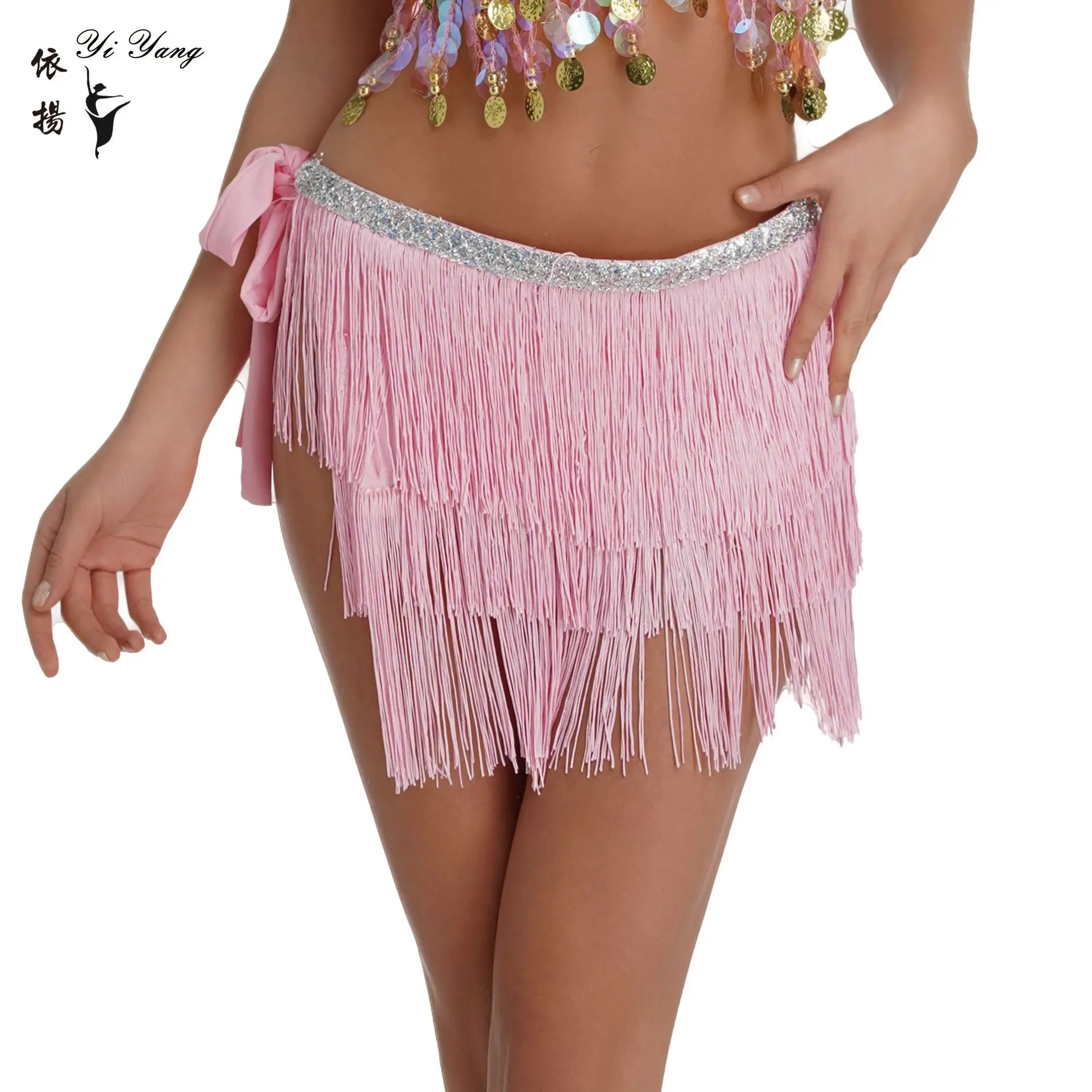 Sexy Yellow Tassel Scarf Hip Belt Latin Dance Strap - Image 4