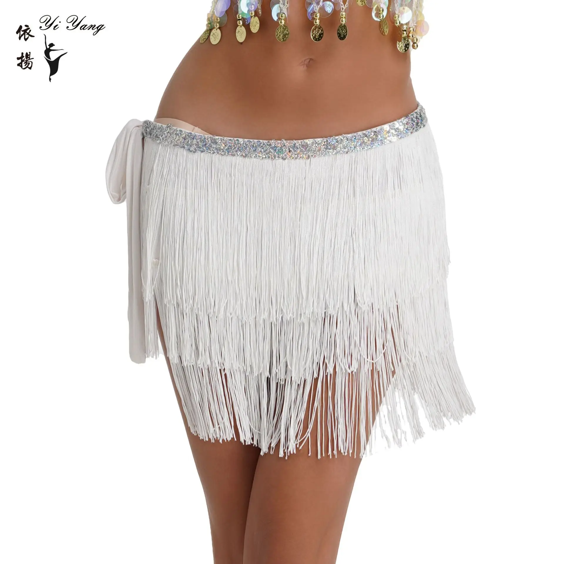 Sexy Yellow Tassel Scarf Hip Belt Latin Dance Strap - Image 8