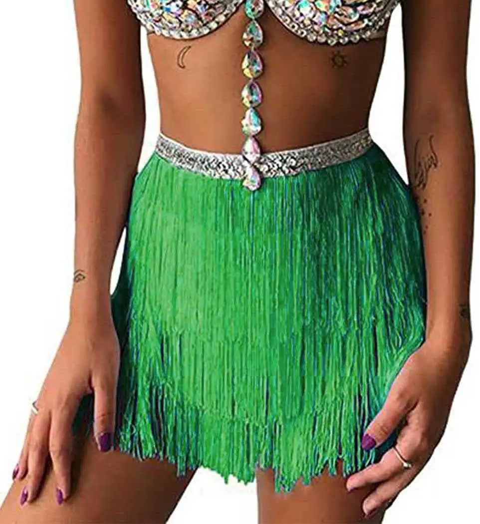 Sexy Yellow Tassel Scarf Hip Belt Latin Dance Strap - Image 9
