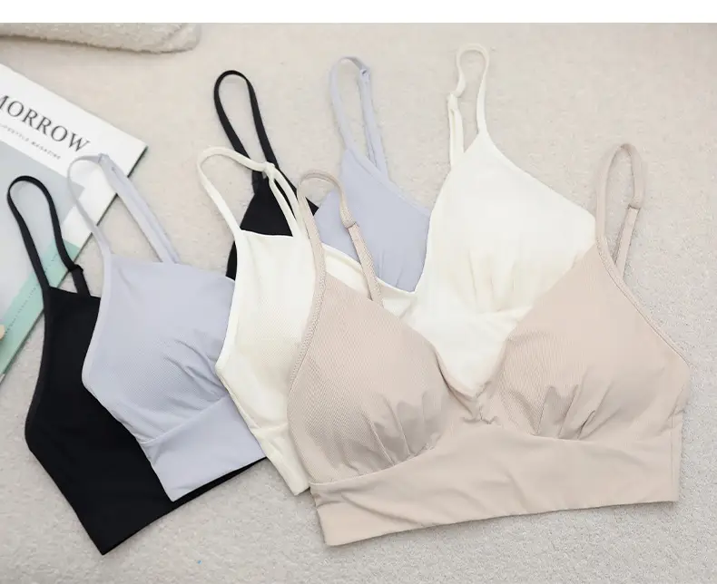 White Wire-Free French Triangle Cup Bra Silk — feature 1