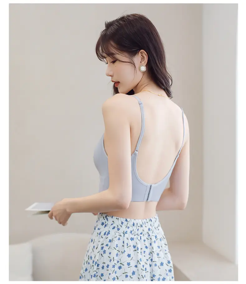 White Wire-Free French Triangle Cup Bra Silk — feature 12