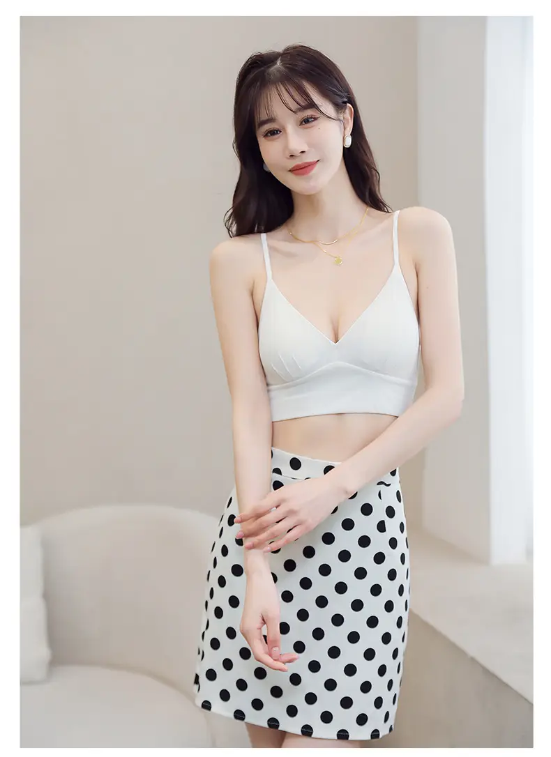 White Wire-Free French Triangle Cup Bra Silk — feature 19