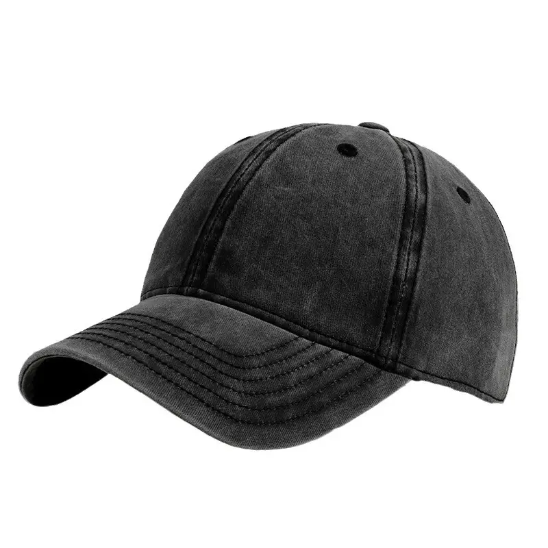 Washed Denim Baseball Cap Maroon 2025 Men Women - Image 9