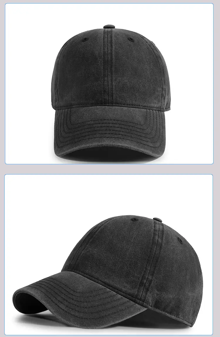 Washed Denim Baseball Cap Maroon 2025 Men Women — feature 14