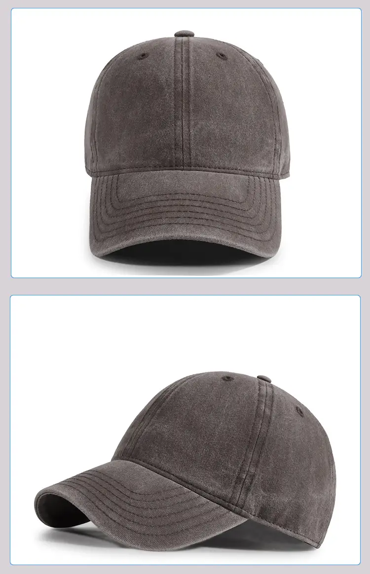 Washed Denim Baseball Cap Maroon 2025 Men Women — feature 15