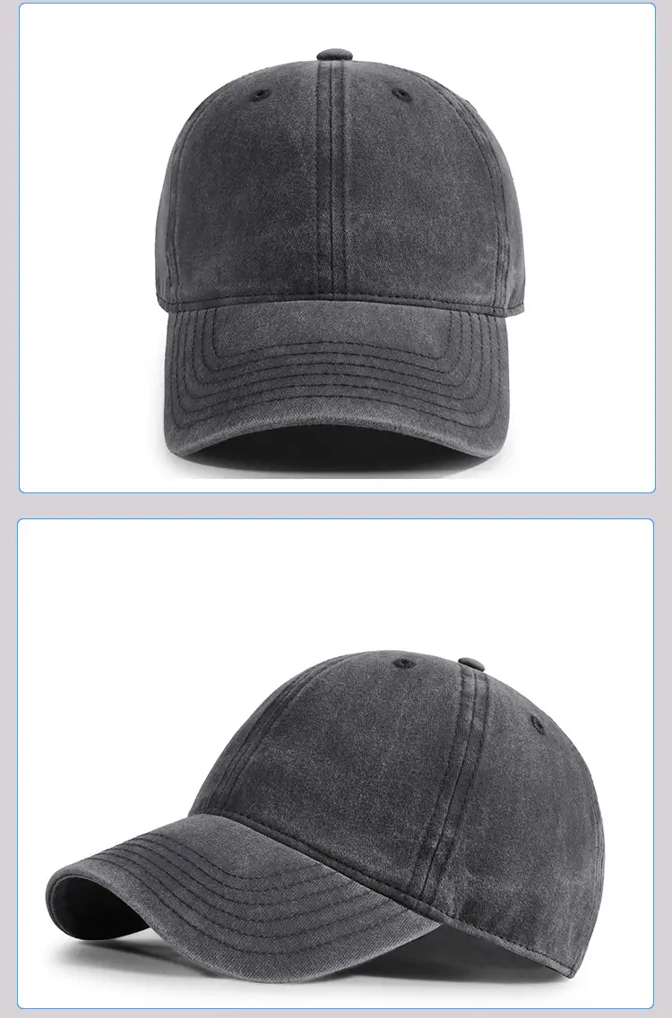 Washed Denim Baseball Cap Maroon 2025 Men Women — feature 16