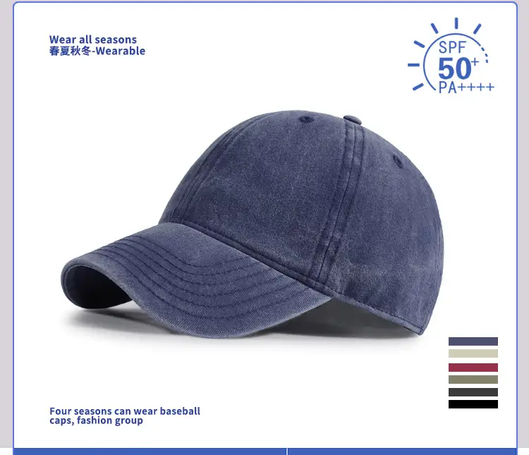 Washed Denim Baseball Cap Maroon 2025 Men Women — feature 2
