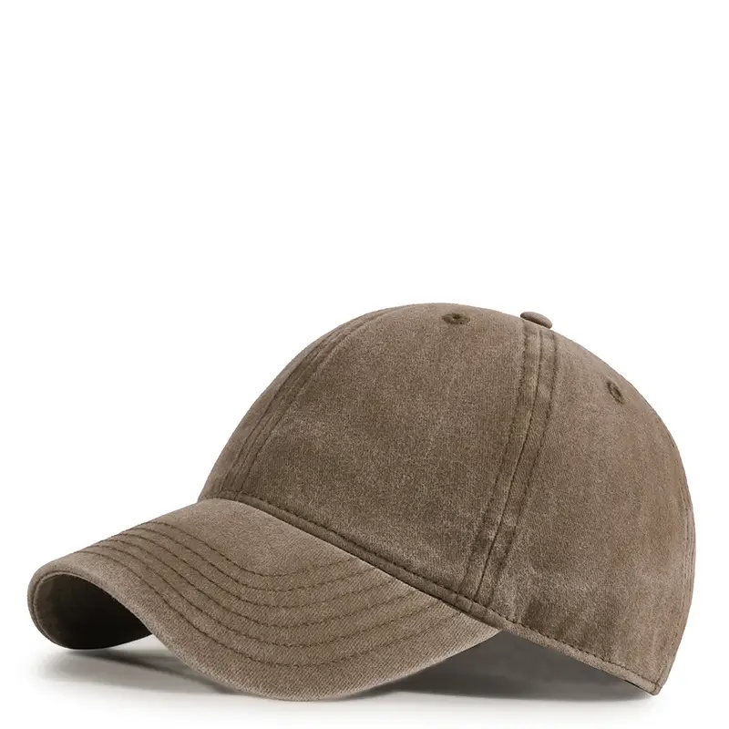Washed Denim Baseball Cap Maroon 2025 Men Women - Image 5