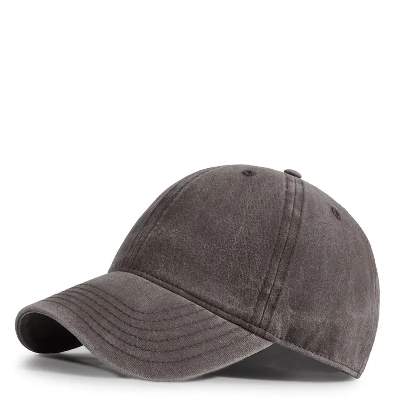 Washed Denim Baseball Cap Maroon 2025 Men Women - Image 6