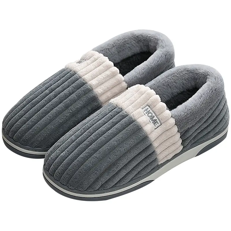 Cotton slippers men's winter bag heel indoor home fleece-lined warm cotton slippers household non-slip men's plus size slippers wholesale - Image 8