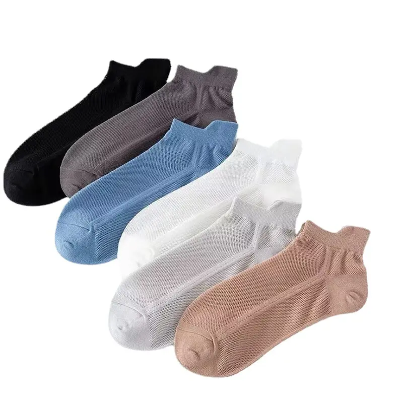 Socks Men's Short Socks Summer Mesh Low Stinker Absorbent Summer Thin Sports Breathable Low Mouth Lug Boat Socks