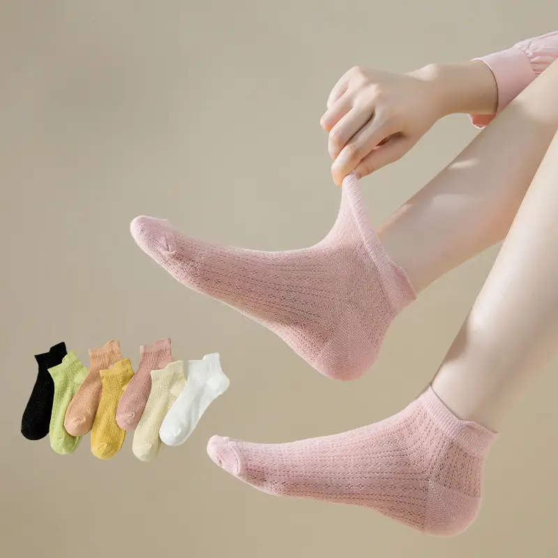 Socks Men's Short Socks Summer Mesh Low Stinker Absorbent Summer Thin Sports Breathable Low Mouth Lug Boat Socks