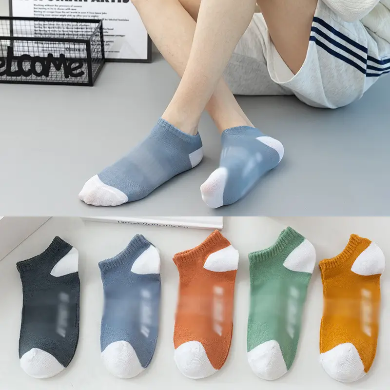 Socks Men's Short Socks Summer Mesh Low Stinker Absorbent Summer Thin Sports Breathable Low Mouth Lug Boat Socks