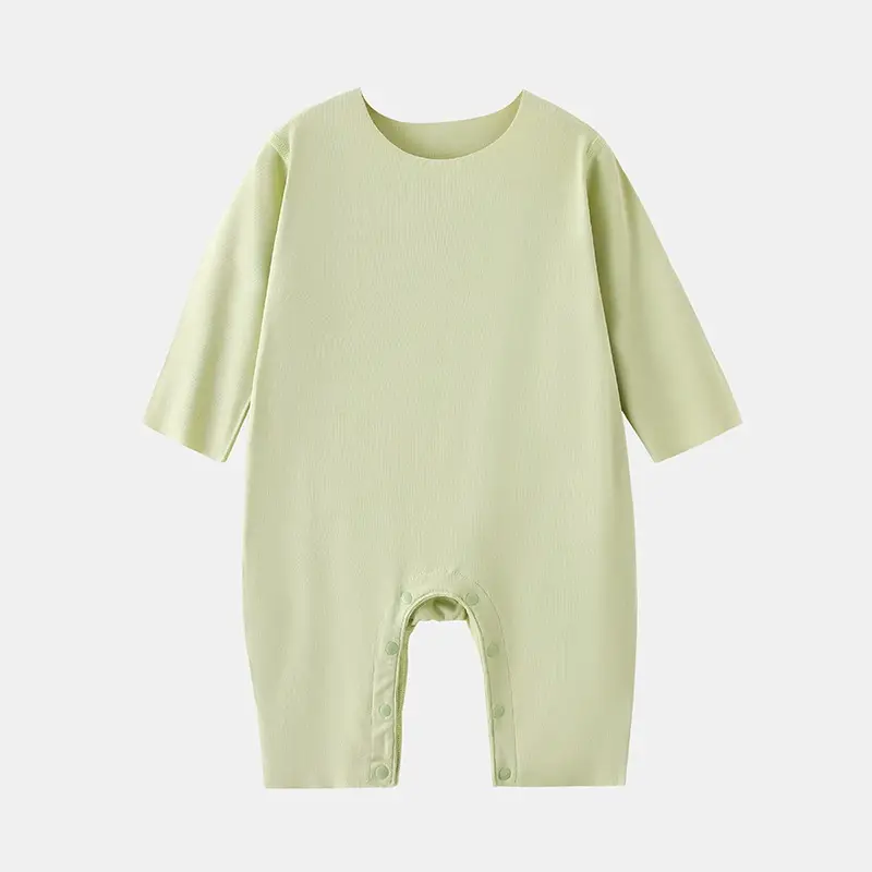 Baby Long Sleeve Pajama Light Green Modal - Image 12