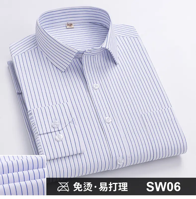 Plus-Size Men's Blue Shirts No-Iron Wrinkle Resistant — feature 23