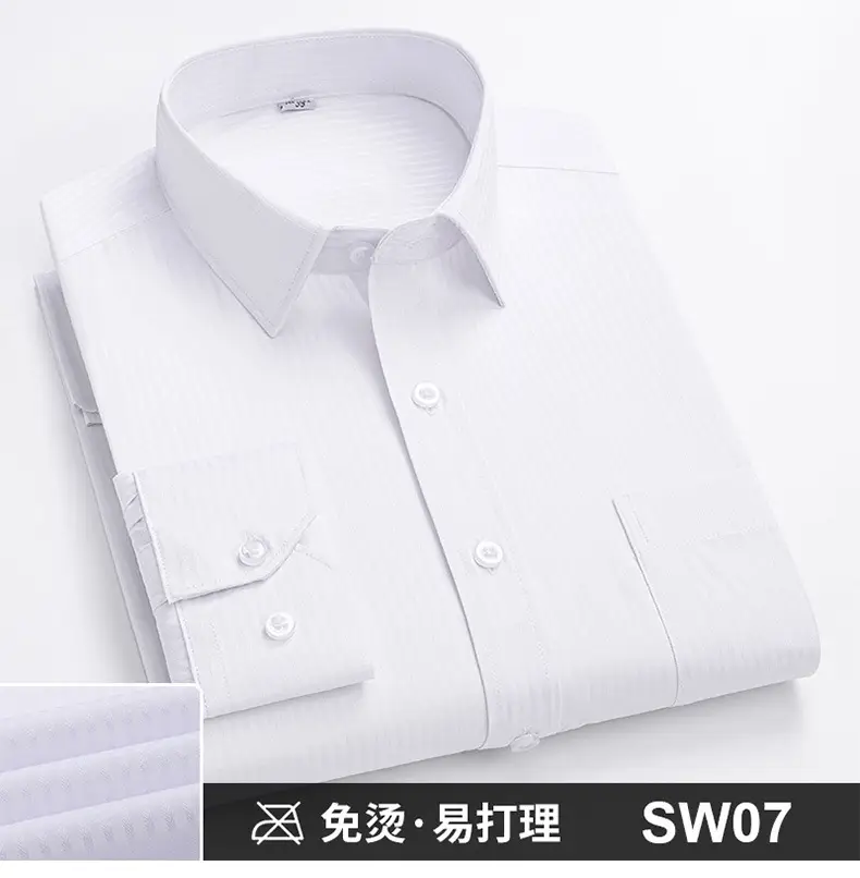 Plus-Size Men's Blue Shirts No-Iron Wrinkle Resistant — feature 24