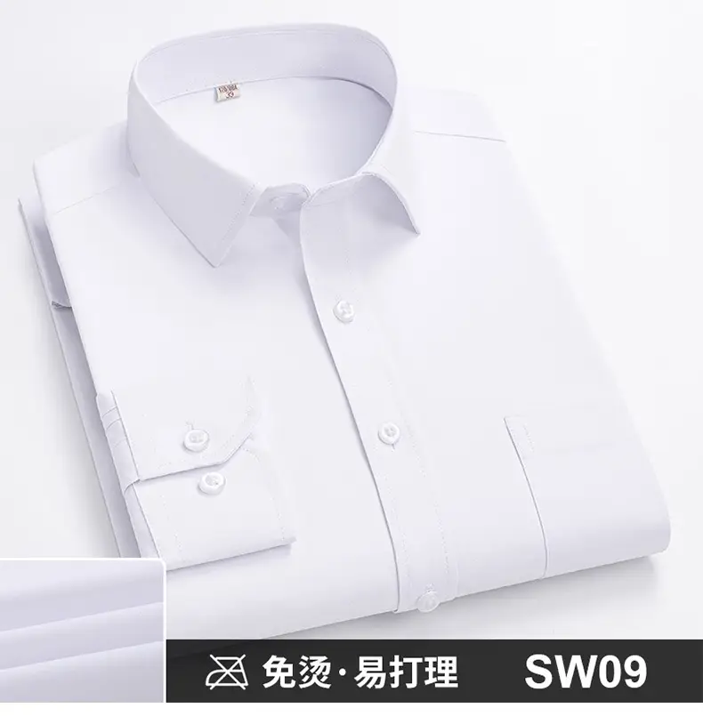 Plus-Size Men's Blue Shirts No-Iron Wrinkle Resistant — feature 25