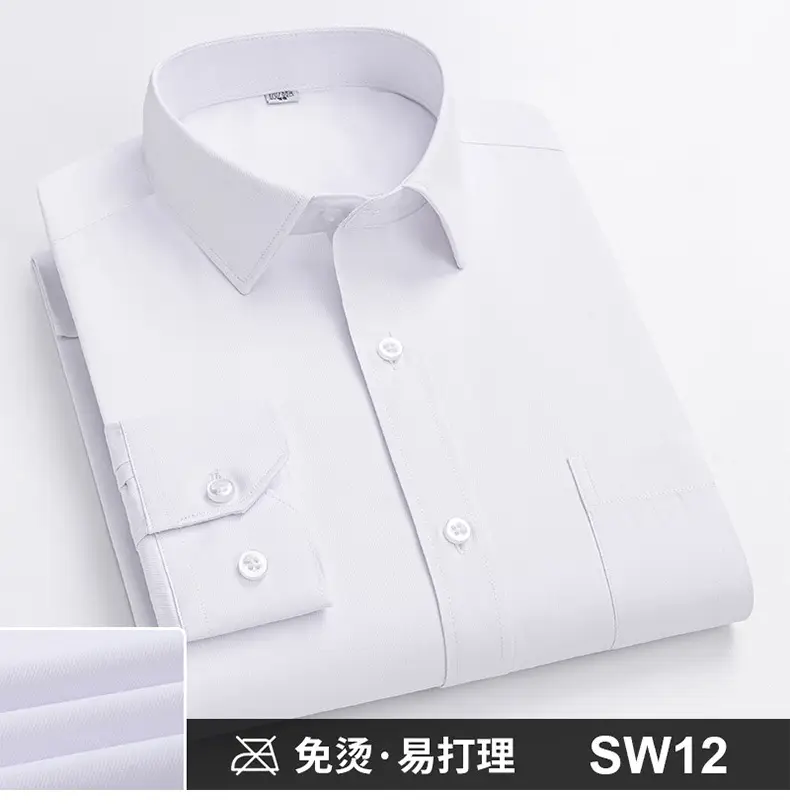 Plus-Size Men's Blue Shirts No-Iron Wrinkle Resistant — feature 28