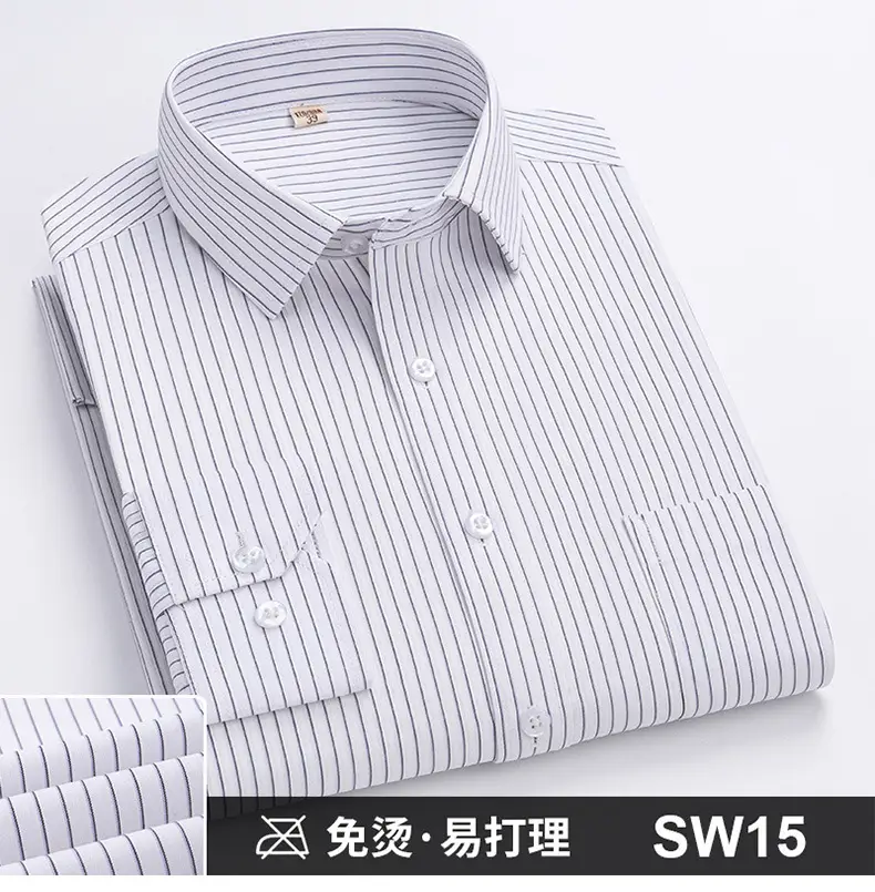 Plus-Size Men's Blue Shirts No-Iron Wrinkle Resistant — feature 31