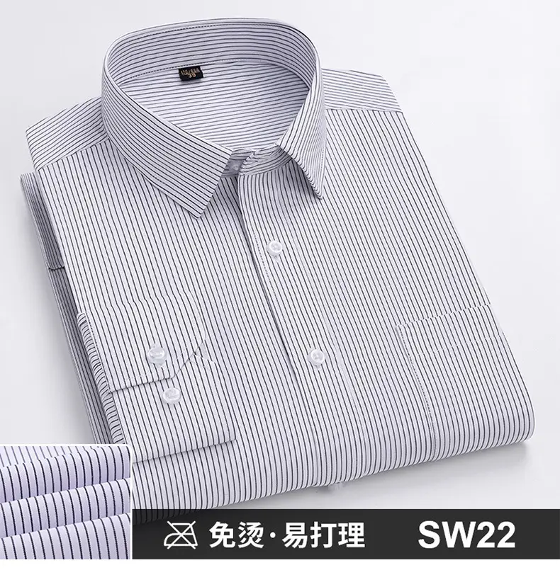 Plus-Size Men's Blue Shirts No-Iron Wrinkle Resistant — feature 33