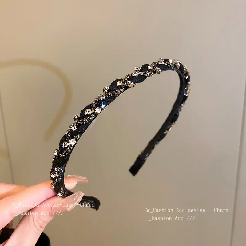 South Korea Diamond Hair Hoop with Blue Crystal - Image 3