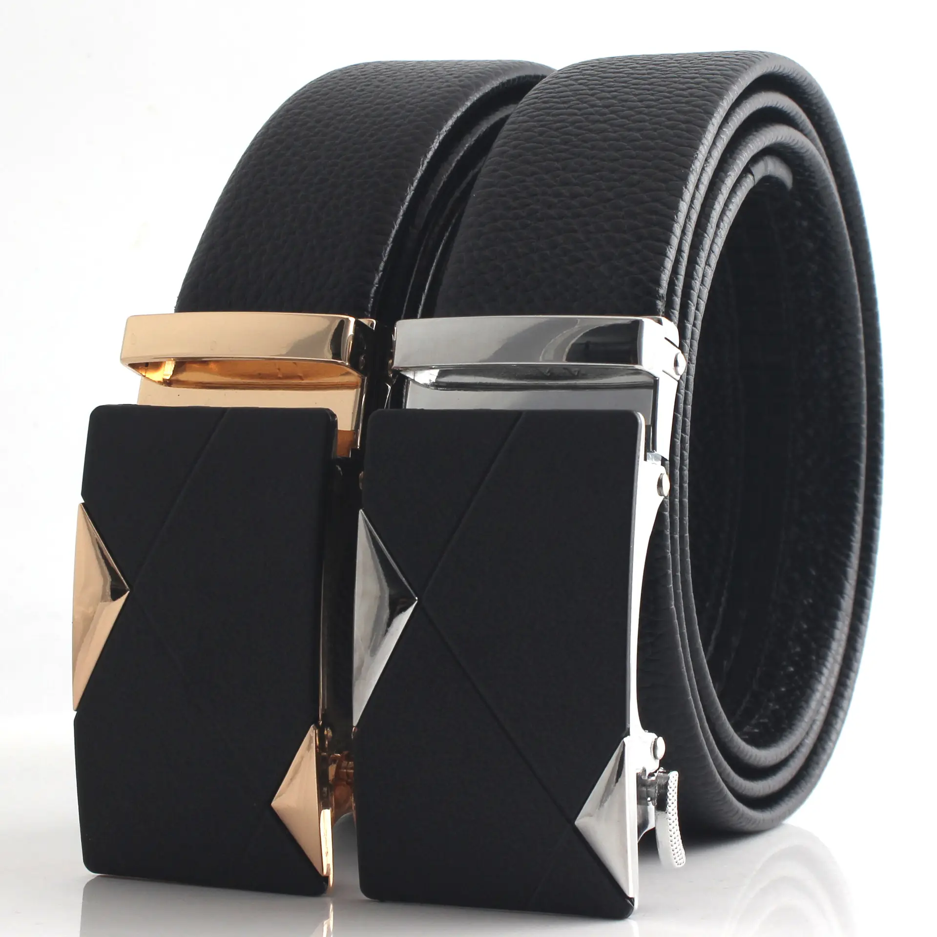 Hongsheng Men's Black Leather Belt with Automatic Buckle β feature 13