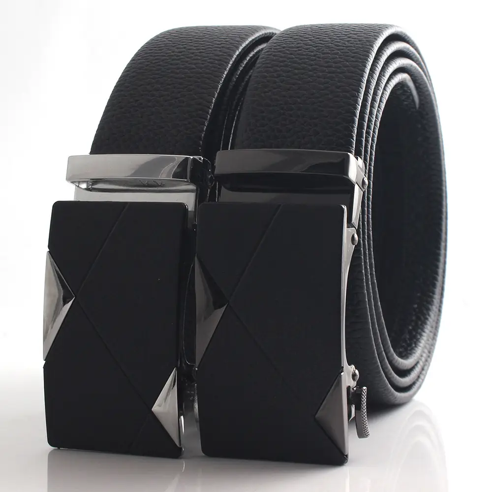 Hongsheng Men's Black Leather Belt with Automatic Buckle β feature 14