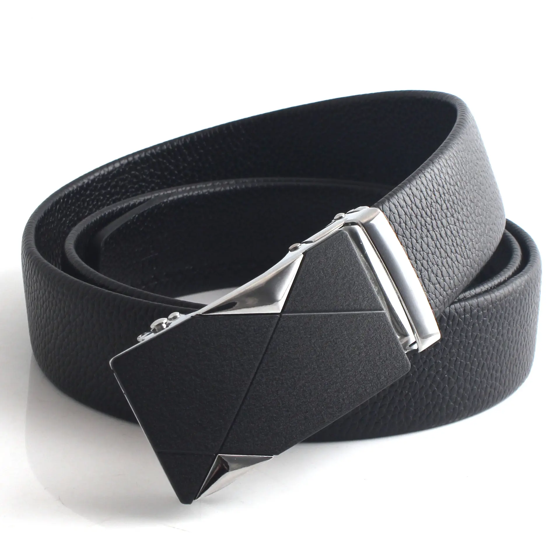 Hongsheng Men's Black Leather Belt with Automatic Buckle β feature 15