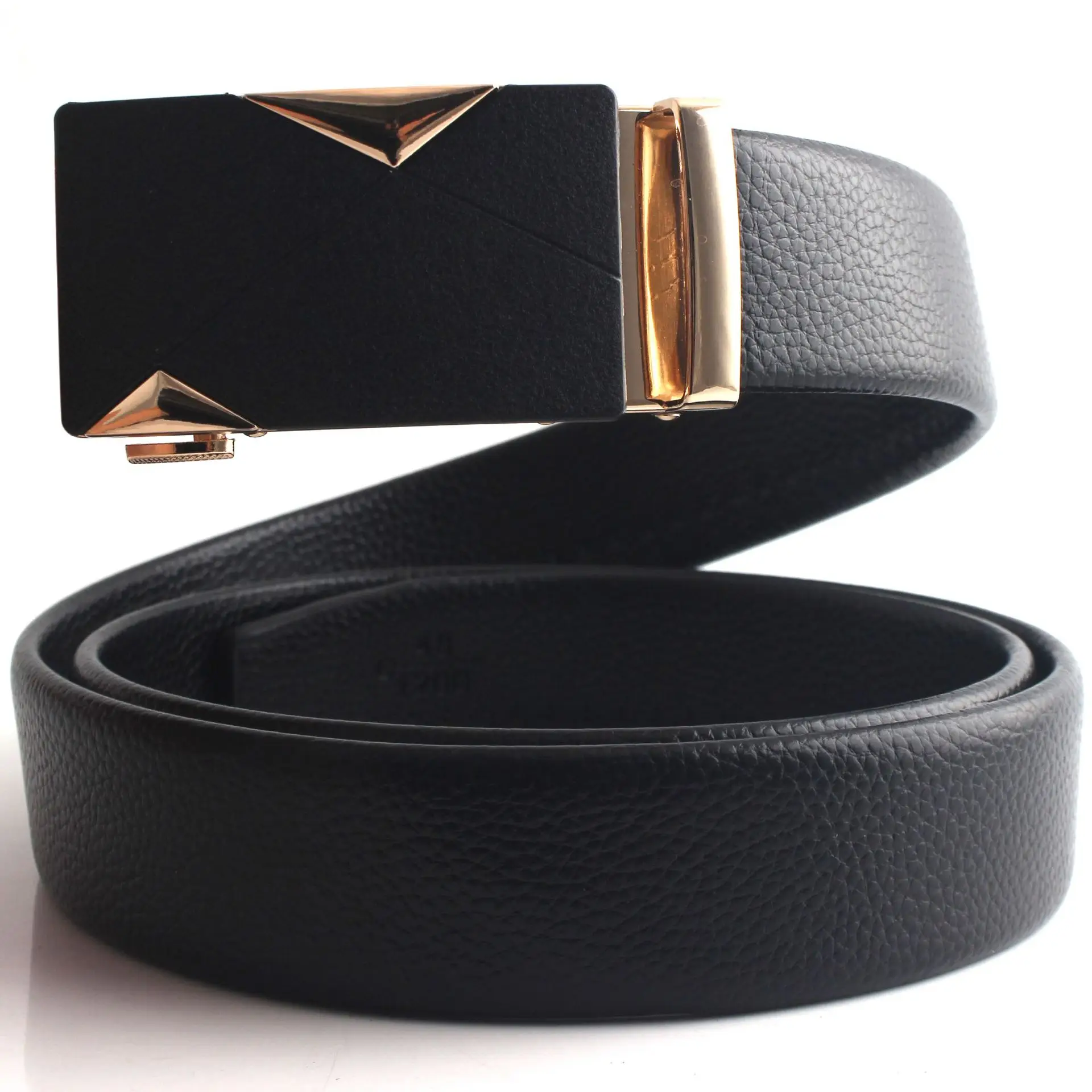 Hongsheng Men's Black Leather Belt with Automatic Buckle β feature 9