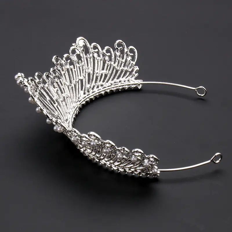 Wedding Crown Headband Gold Rhinestone Princess Diamond Pearl — feature 17