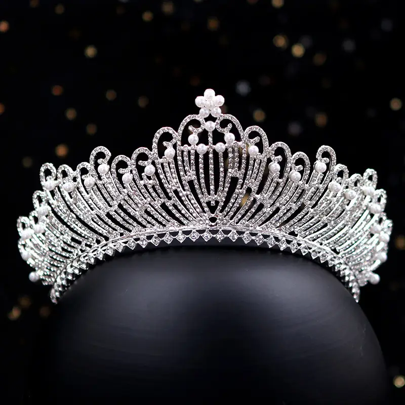 Wedding Crown Headband Gold Rhinestone Princess Diamond Pearl — feature 18