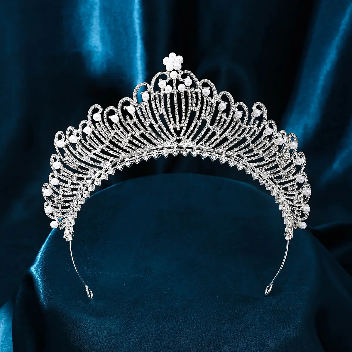 Wedding Crown Headband Gold Rhinestone Princess Diamond Pearl — feature 19