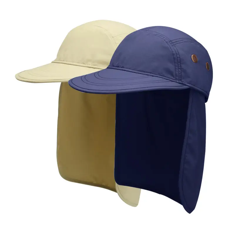 Men's Grey Detachable Neck Sunscreen Cap Spring Summer