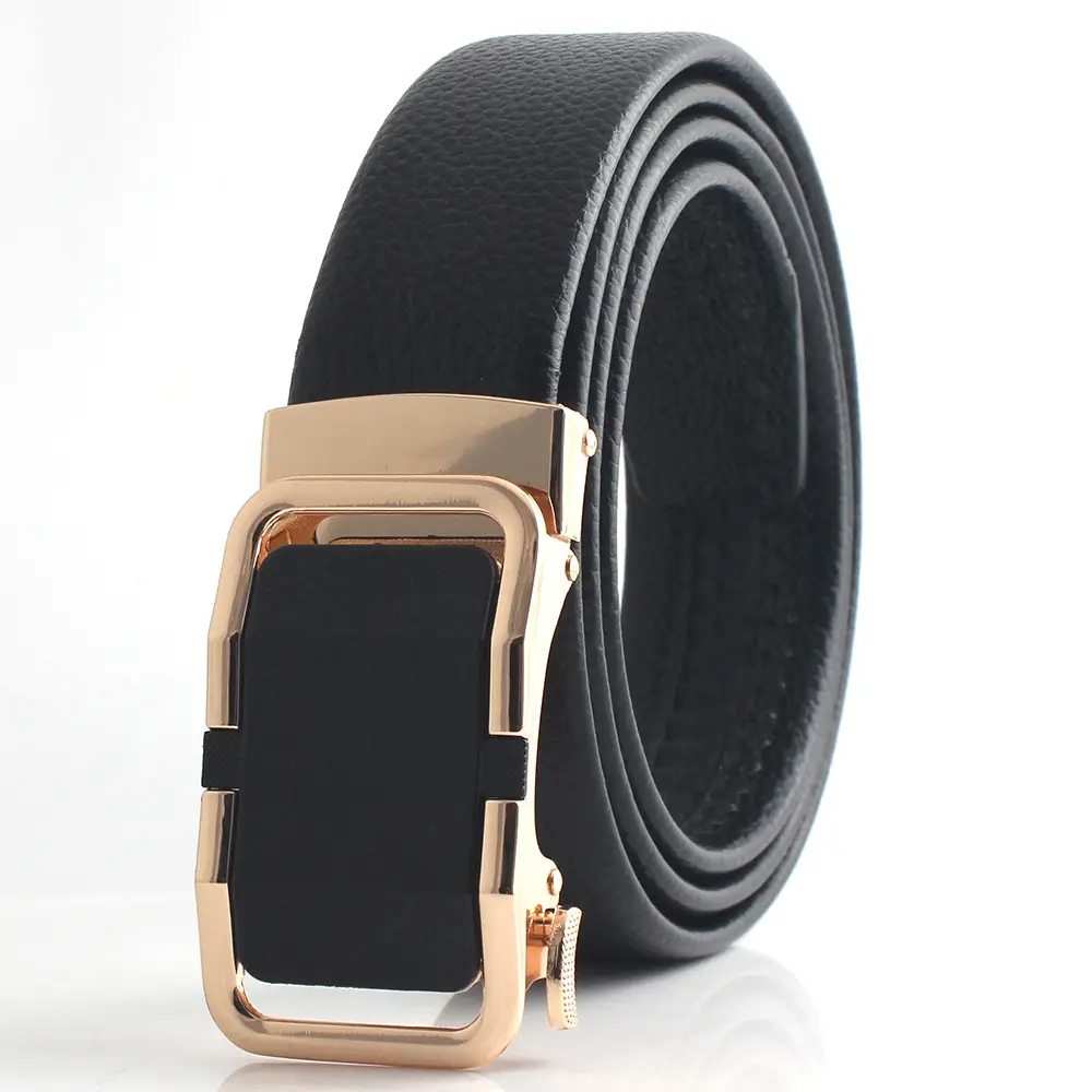 Hongsheng Leather Belt with Automatic Buckle Edge