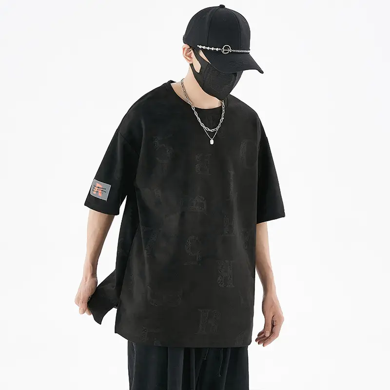 Men's deerskin T-shirt 290g American Plus Size - Image 4