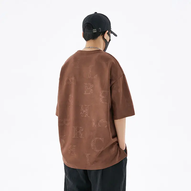 Men's deerskin T-shirt 290g American Plus Size - Image 5